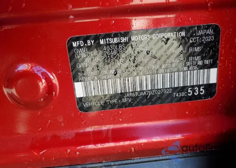 2024 Mitsubishi Eclipse Cross Es z USA, uszkodzony, nr VIN JA4ATUAA7RZ027922